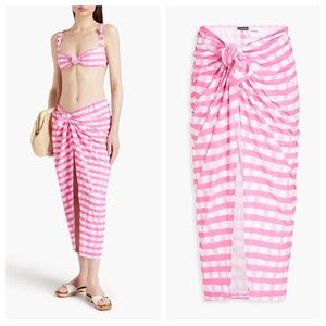 JACQUEMUS Gingham Knot Eco Bikini (Top & Bottom) and skirt cover up